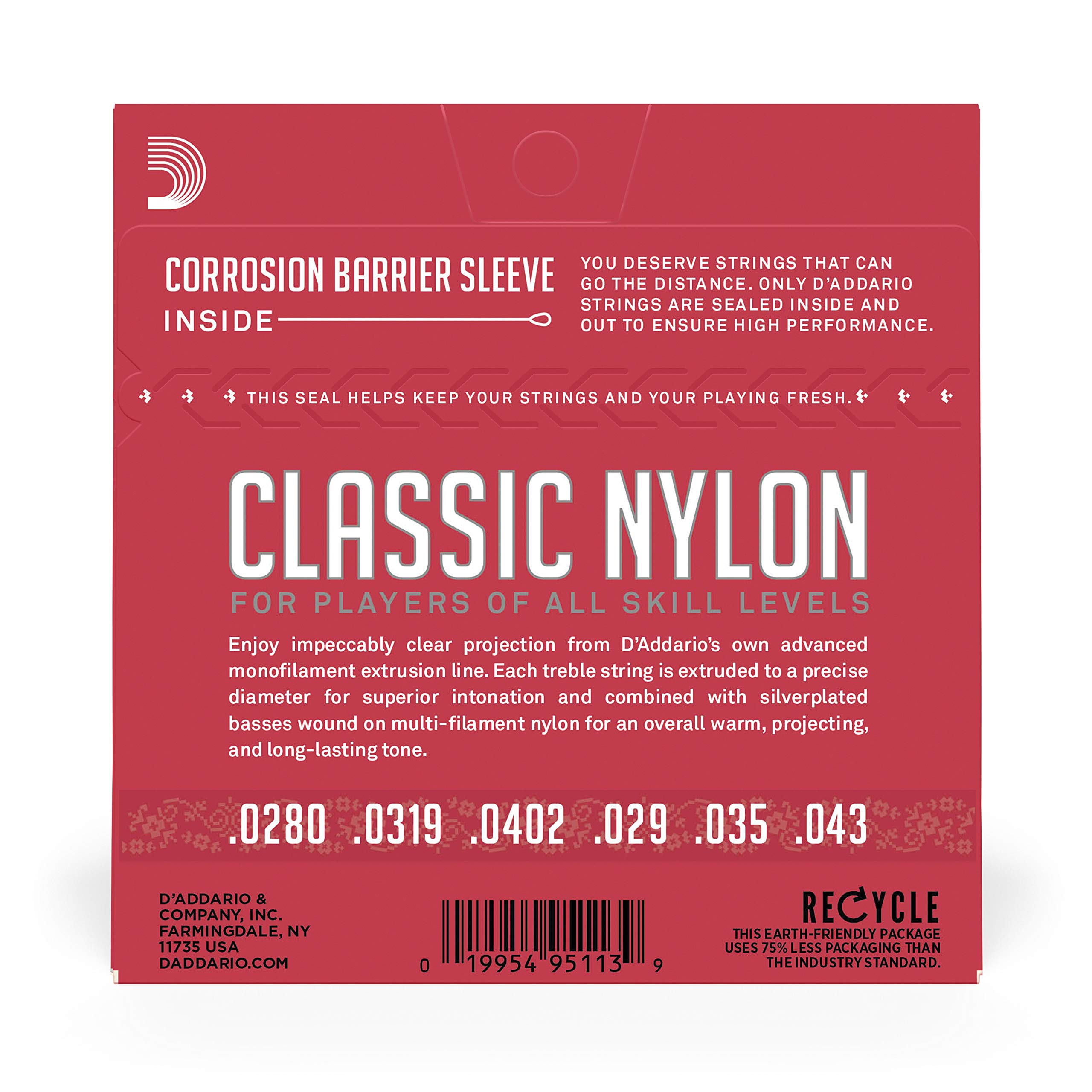 D'Addario Student Nylon Classical Guitar Strings, EJ27N, Normal Tension, 6-String Set, Pack of 1 - Image 3